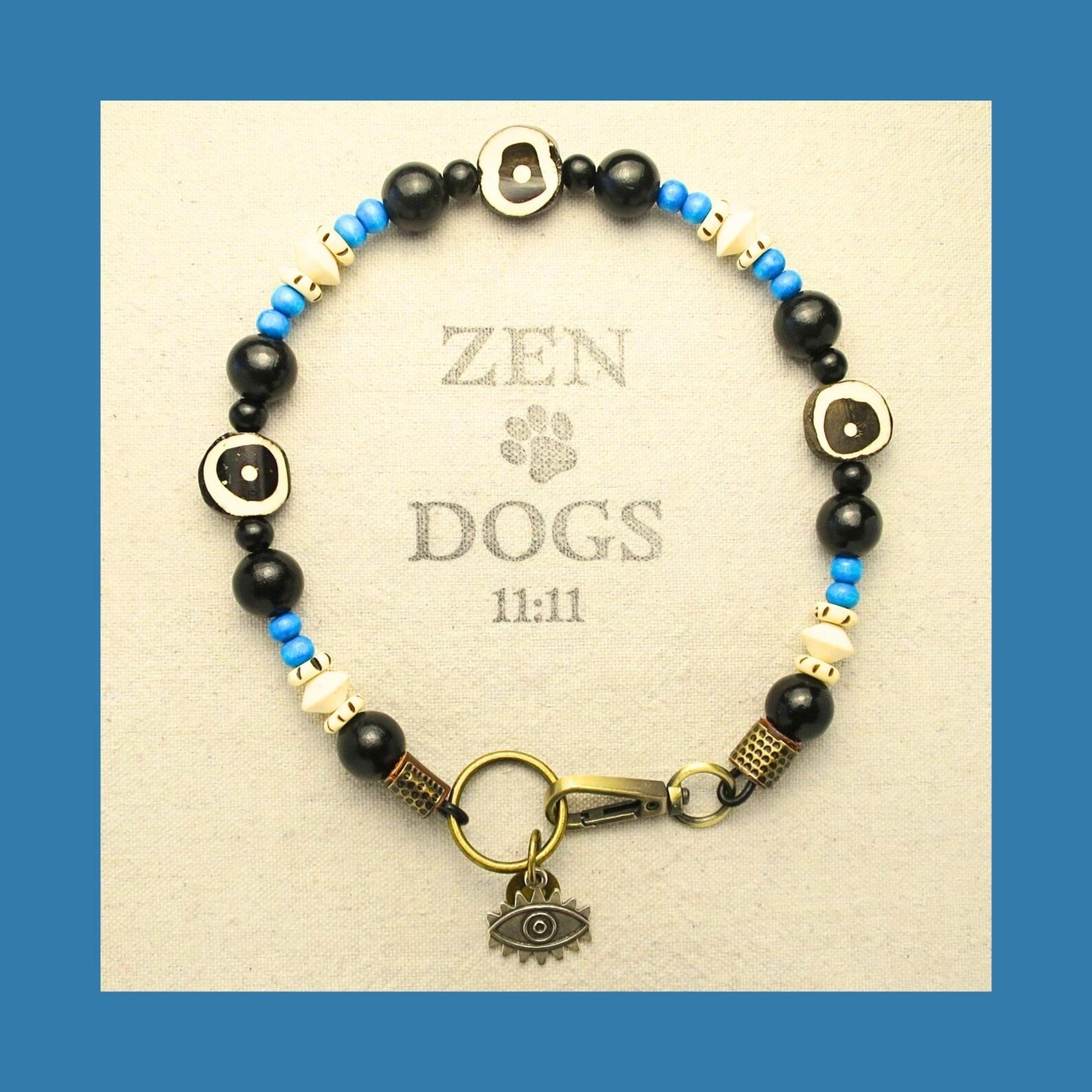 All Seeing Eye Beaded Dog Necklace