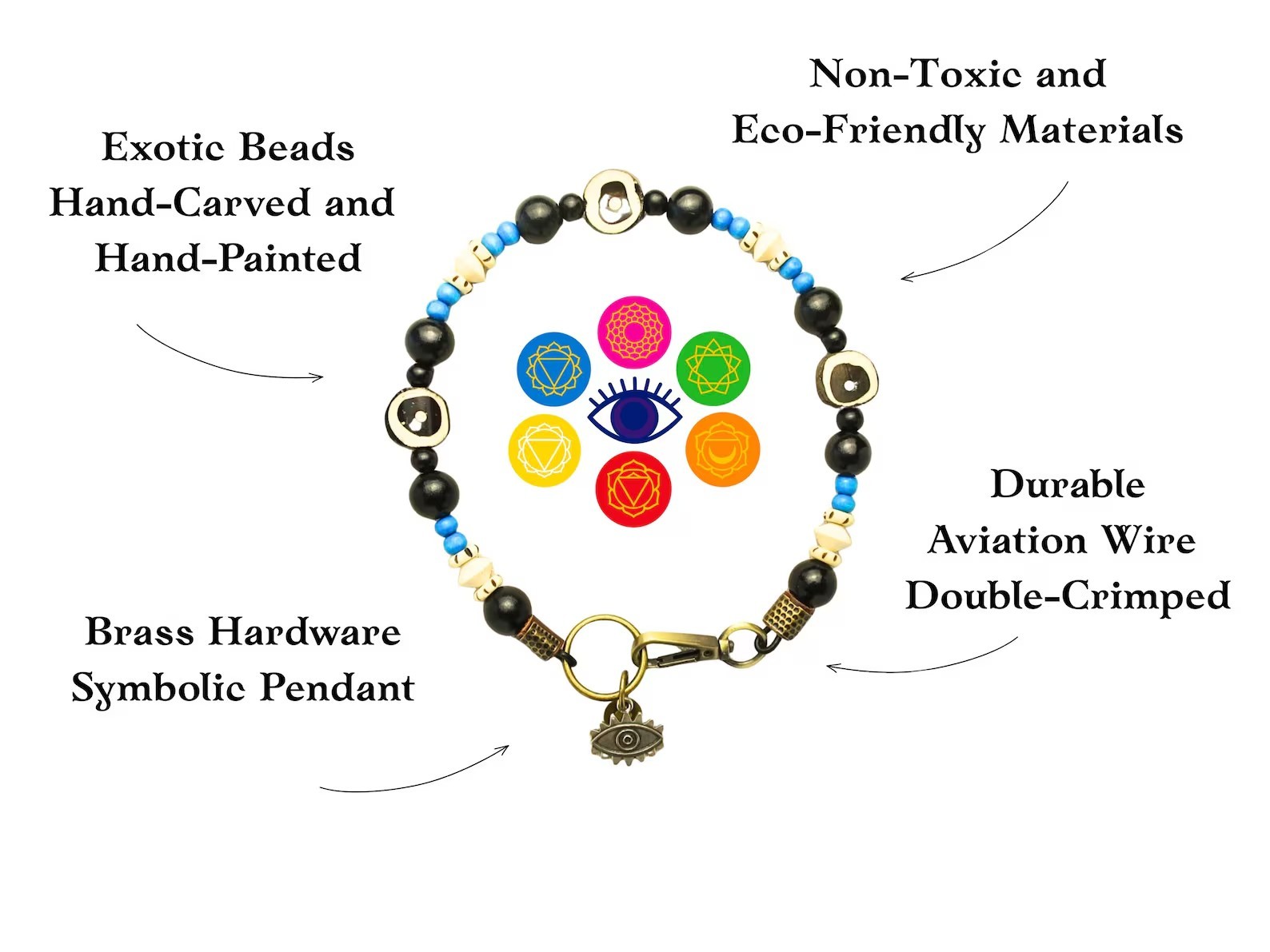 All Seeing Eye Beaded Dog Necklace - Image 9