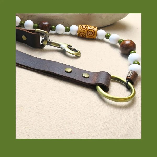 Nirvana Beaded Leather Dog Leash - Image 2